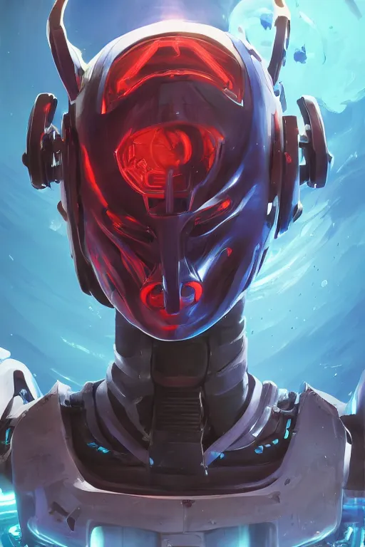 Image similar to epic mask helmet robot ninja portrait stylized as fornite style game design fanart by concept artist gervasio canda, behance hd by jesper ejsing, by rhads, makoto shinkai and lois van baarle, ilya kuvshinov, rossdraws global illumination radiating a glowing aura global illumination ray tracing hdr render in unreal engine 5