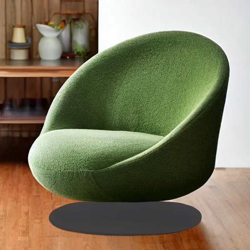 Image similar to nikocado avocado as an avocado shaped chair, la - z - boy, comfy, includes cup holders,