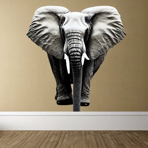 Prompt: elephant in a livingroom