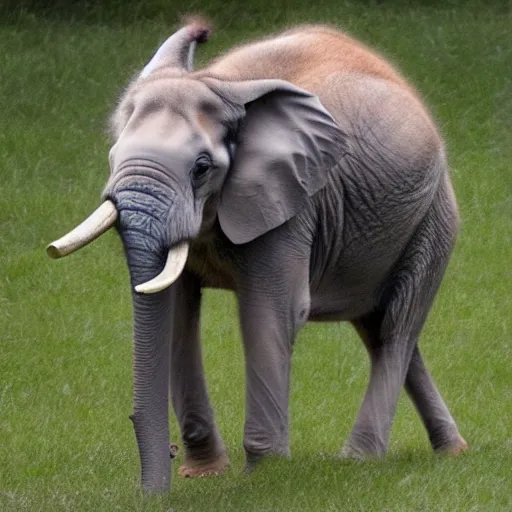 Prompt: half elephant half fox