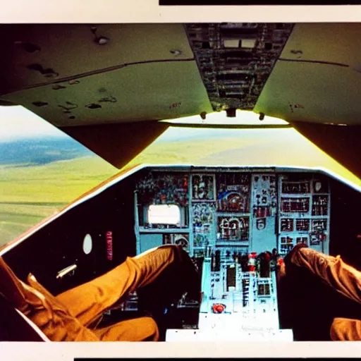 Prompt: A cockpit of an airplane made of wood, photo made by Slim Aarons, award winning,