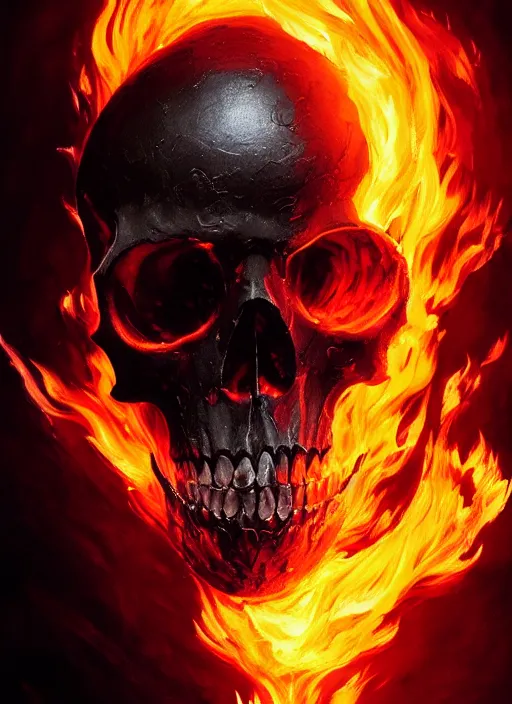 cool skulls on red fire