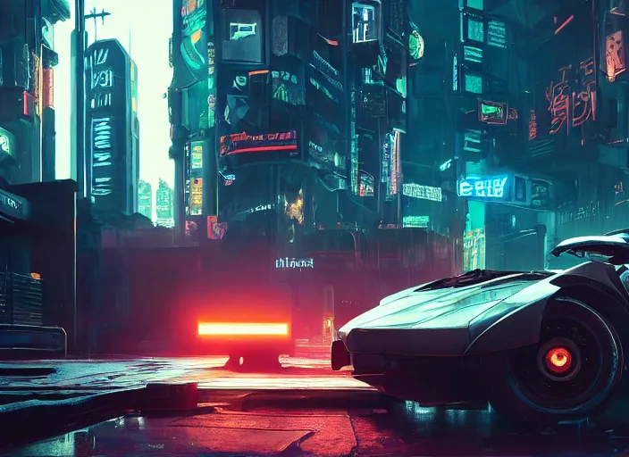 Image similar to quadra type 66 avenger as a Cyberpunk 2077 loading screen, looking at camera, intricate, dystopian, sci-fi, extremely detailed, digital painting, artstation, concept art, smooth, sharp focus, illustration, intimidating lighting, incredible art by artgerm and greg rutkowski and alphonse mucha and simon stalenhag