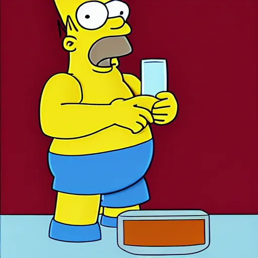 Prompt: Homer Simpson, by Miguel Vasquez