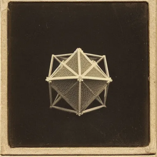 Image similar to a daguerreotype of an icosahedron