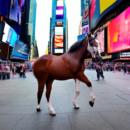 Image similar to photo of a horse in times square