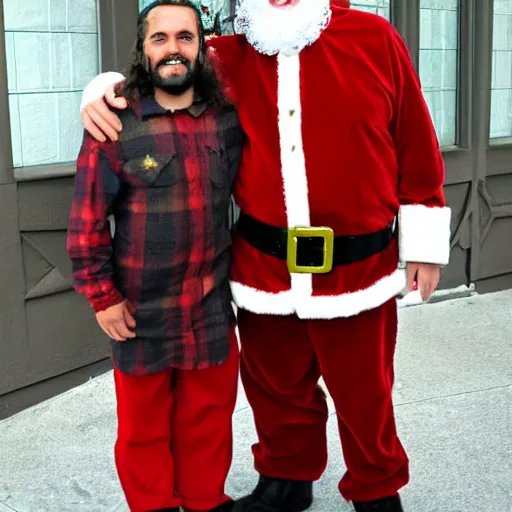 Image similar to Santa and Jesus are friends