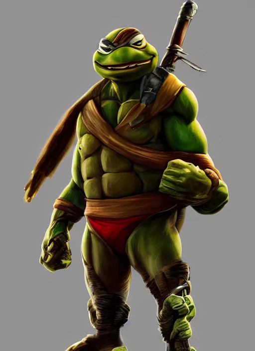 Image similar to teenage mutant ninja turtle ralph by simon bisley, au naturel, hyper detailed, digital art, trending in artstation, cinematic lighting, studio quality, smooth render, unreal engine 5 rendered, octane rendered, art style by klimt and nixeu and ian sprigger and wlop and krenz cushart