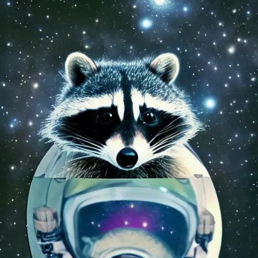 A beautiful real photograph of a raccoon astronaut | Stable Diffusion ...