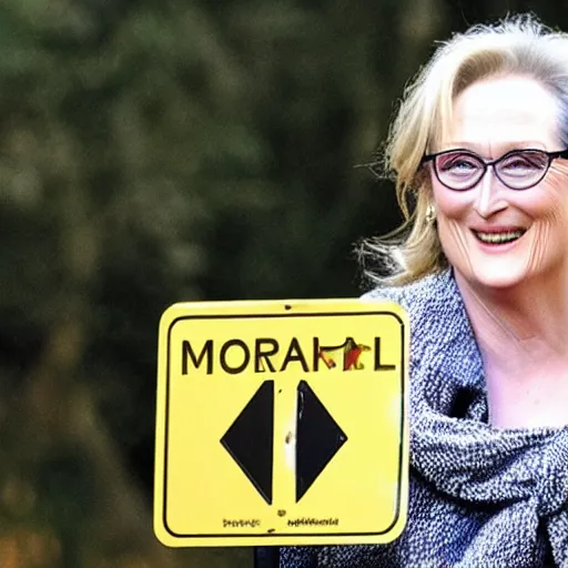 Image similar to meryl streep on a road sign