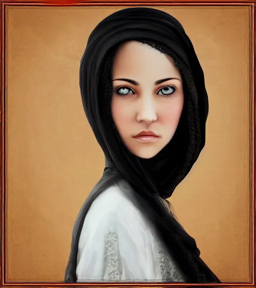 Image similar to bashkir goth girl, detailed portrait, photorealistic