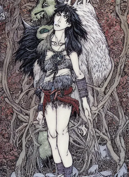 Prompt: Princess Mononoke by Rebecca Guay