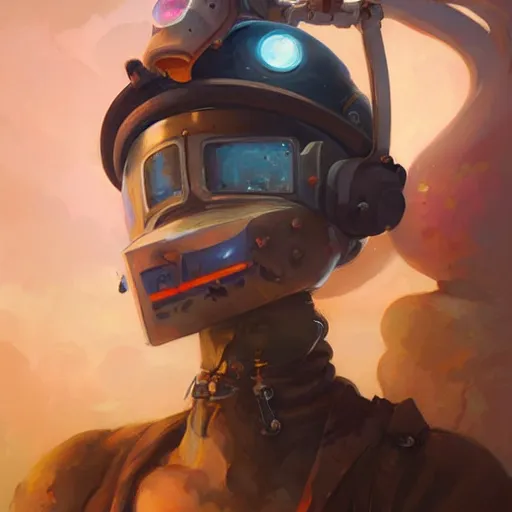 Prompt: beautiful welder portrait cinematic by peter mohrbacher