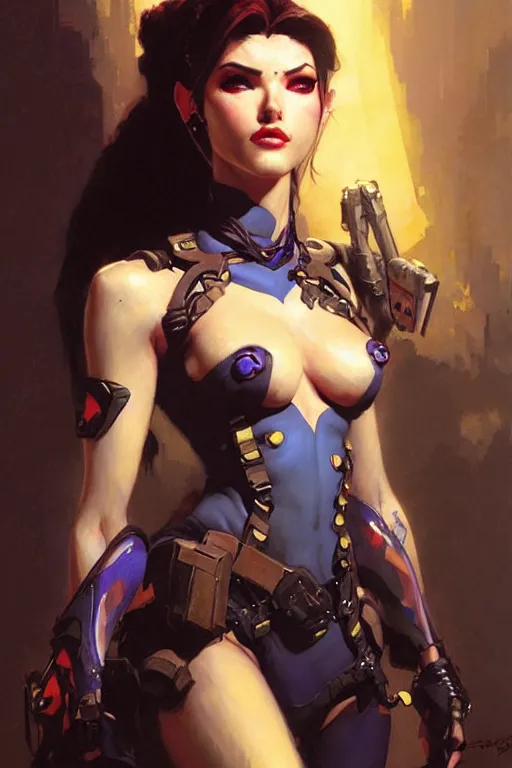 Image similar to widowmaker overwatch portrait dnd, painting by gaston bussiere, craig mullins, greg rutkowski, yoji shinkawa