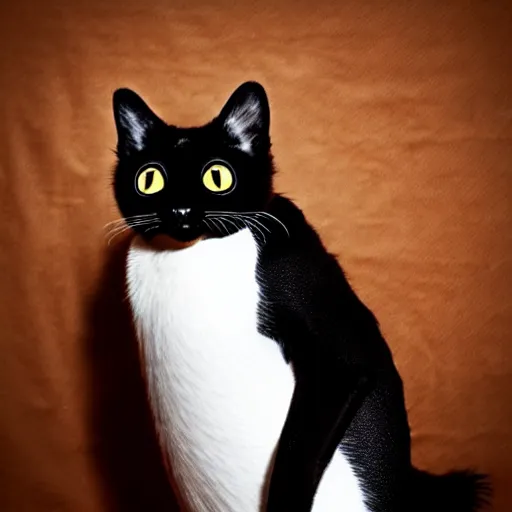 Prompt: a feline penguin - cat - hybrid, animal photography