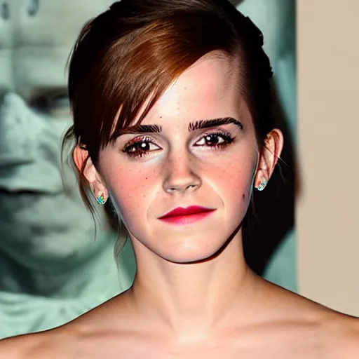 Prompt: emma watson as lord voldemort, no nose