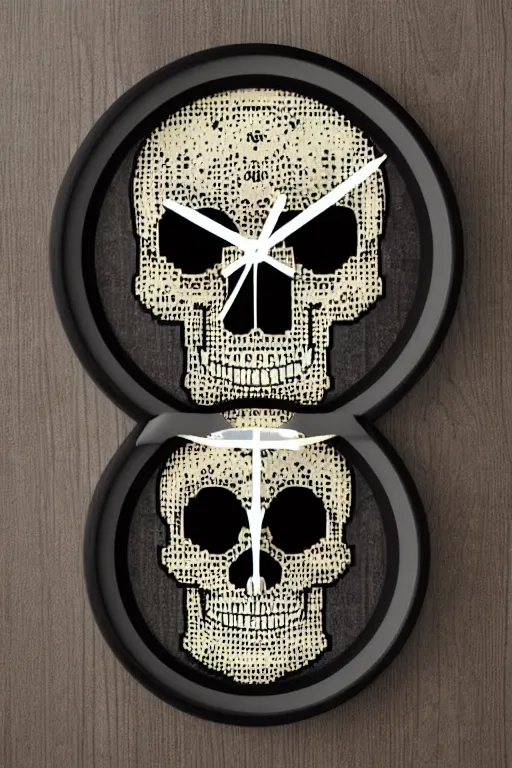 Prompt: scary skull clocks, animated in 8 bit 9 0's