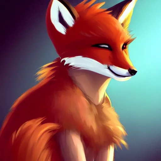 Image similar to an anthropomorphic fox, fursona!!!! trending on furaffinity, by kawacy, trending on artstation