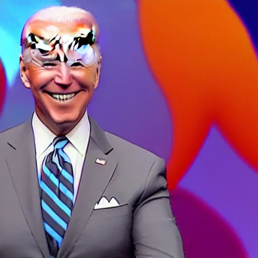 Image similar to joe biden getting slimed at the kids choice awards, dynamic, cinematic photo