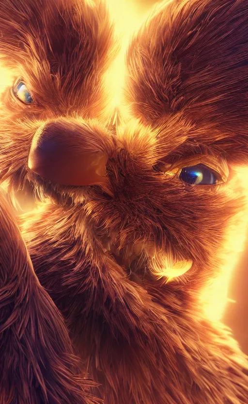 Image similar to phoenix portrait, electric, furry, soft, concept art, sharp focus, intricate details, highly detailed, photorealistic, disney pixar, octane render, iridescent, anime, 8 k