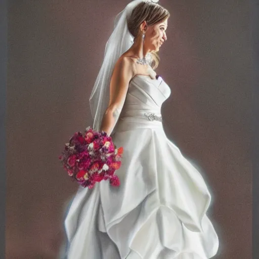 Prompt: full body portrait of a bride, photorealist, highly detailed, 4k, DSLR Photograph
