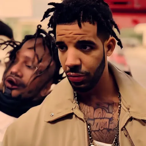 Image similar to drake in the music video for playboi carti's meh