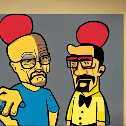 Image similar to Walter White in the style of a 70's Hanna Barbera cartoon, retro still, image artifacts