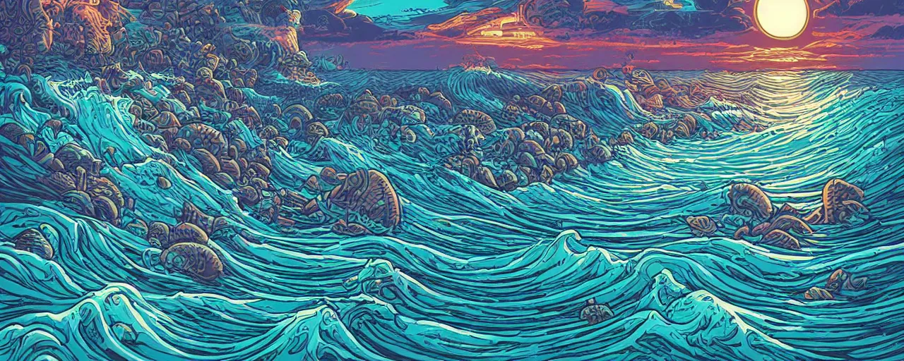 Image similar to the sea by dan mumford