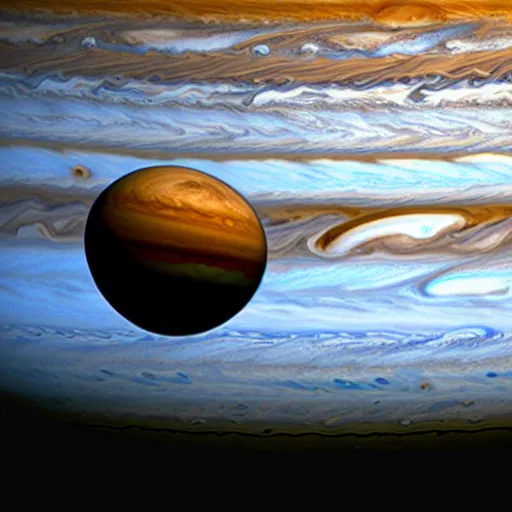 Image similar to Jupiter and saturn are blending together