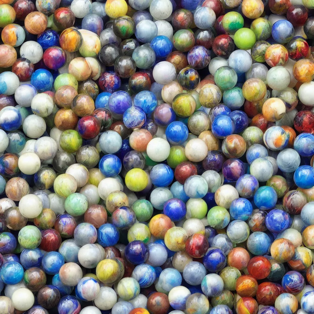 Image similar to marbles big and small fused to each other, high quality photography,