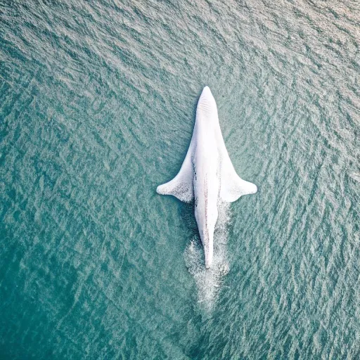 Image similar to white whale in the middle of the ocean, alone, aerial view, canon eos r 3, f / 1. 4, iso 2 0 0, 1 / 1 6 0 s, 8 k, raw, unedited, symmetrical balance, in - frame