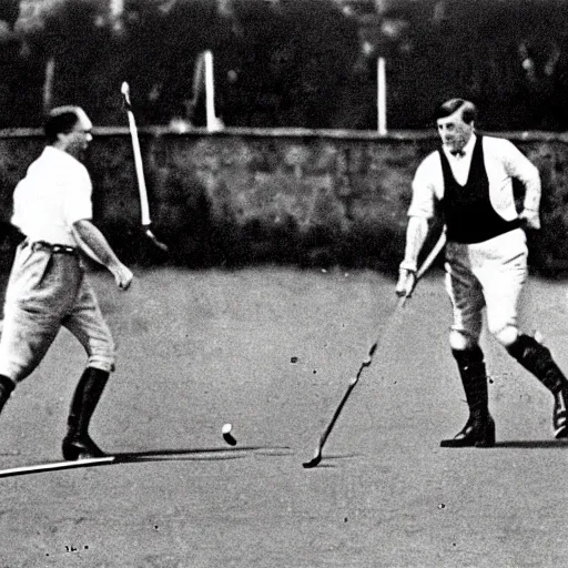 Image similar to adolf hitler playing a polo game