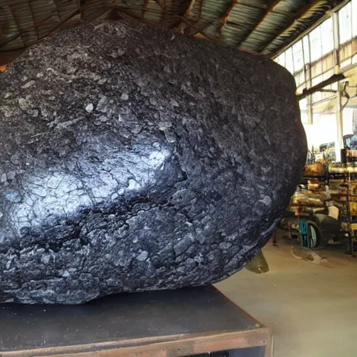 Image similar to humongous obsidian boulder, highly detailed photo