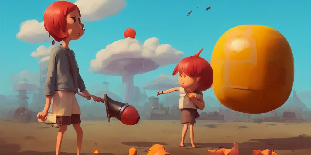 Image similar to cute cartoon tan girl with uncorn horn on torento by goro fujita and simon stalenhag and wes anderson and alex andreev, 8 k, trending on artstation, hyper detailed, cinematic