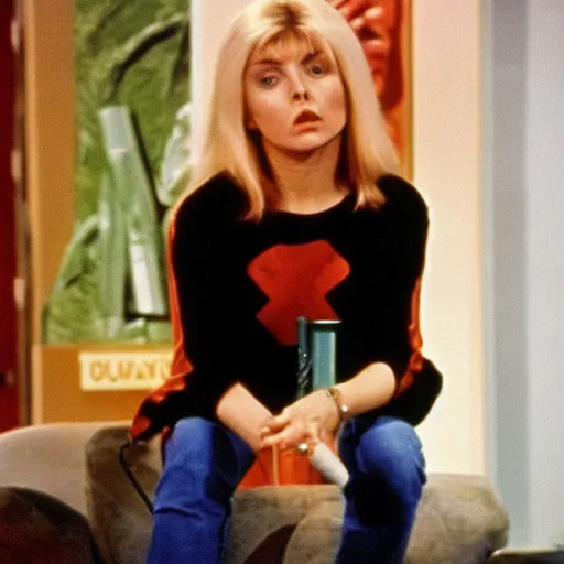 Image similar to high quality still of young Debbie Harry guest starring on That 70s Show