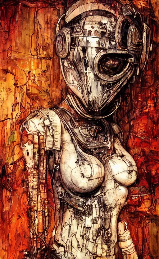 Image similar to woman made of mech mask rendered in unreal engine, cyberpunk, rave, scifi, painted by albrecht durer | bernard buffet | carne griffiths | wlop