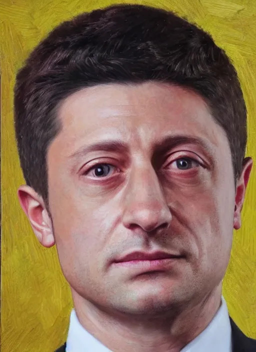 Prompt: portrait of Zelensky, realistic, Highly detailed.