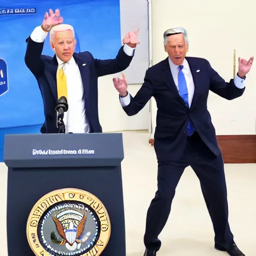 Prompt: Joe Biden unleashes his Kamehameha