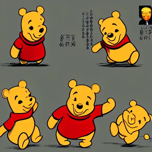 Prompt: Xi Jinping as Winnie the Pooh, trending on artstation and stuff
