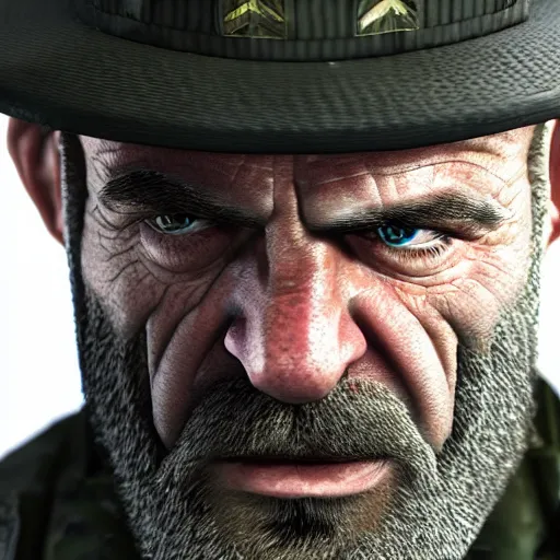 Prompt: captain price from call of duty, extremely high quality octane render, ray traced