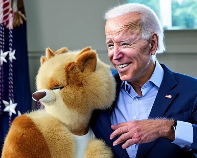 Image similar to Joe Biden showing off his fursona, furry fandom, furry