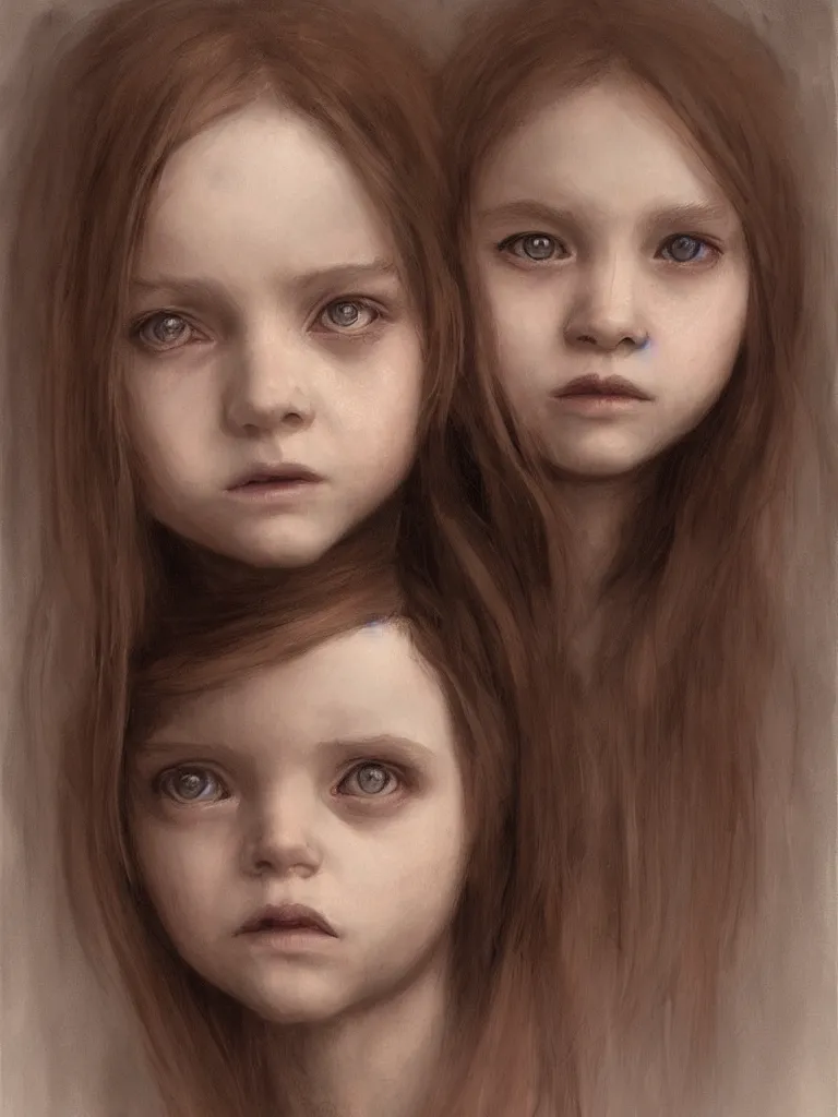 Prompt: haunting and sad girl portrait by disney concept artists, blunt borders, golden ratio