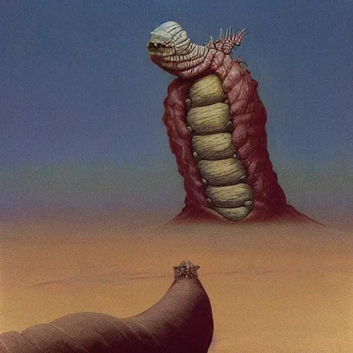 Image similar to !dream political propaganda of sandworm from Dune with the face of Joe Biden Joe Biden Joe Biden!!!!!!!!!!!!!!!!!!!!!!!!!!!!!!!, by Beksinski