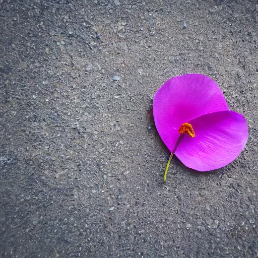 Image similar to closeup photo of 1 lone purple petal flying above a kids in park, aerial view, shallow depth of field, cinematic, 8 0 mm, f 1. 8 - c 1 1. 0