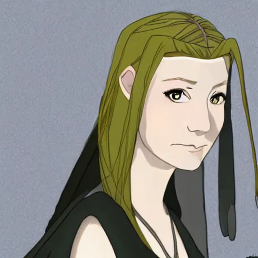 Image similar to cate blanchett as galadriel in anime style