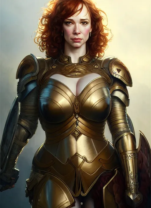 Prompt: valkyrie christina hendricks, beautiful face, highly detailed face!!!, anatomical armour, true anatomy!, extremely detailed!, digital painting, unreal engine 5, art by artgerm and greg rutkowski and alphonse mucha