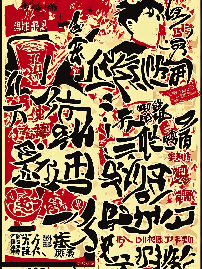 Prompt: poster advertisement for a restaurant, japanese anime graphics illustration, stylish typography