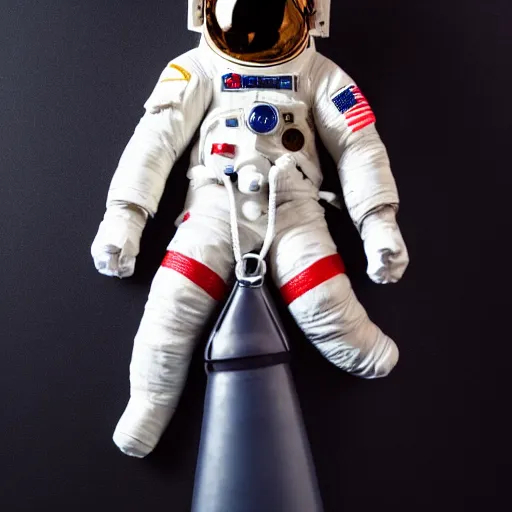 Image similar to photograph of an astronaut, black background, only arms and legs are lit, full body photo,, 8 k