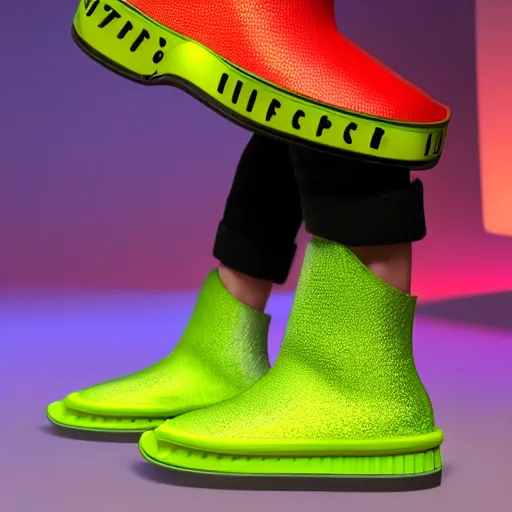 Prompt: futuristic cyber balenciaga sneakers, highly detailed, 8 k, pbr, surreal, colorful, direct lighting, hyper realistic,