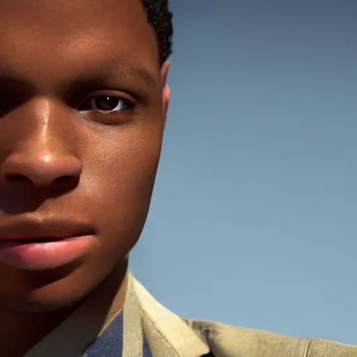 Prompt: a beautiful close - up from 1 9 4 0 of an african american young male. dressed in 1 9 4 0 s style. butterfly lightning. shallow depth of field, photorealistic, cinematic lighting, dusk, highly detailed, high detail, great lighting, 8 k resolution, masterpiece, clear eyes, hdr, trending on artstation, 4 k, 8 k, hd